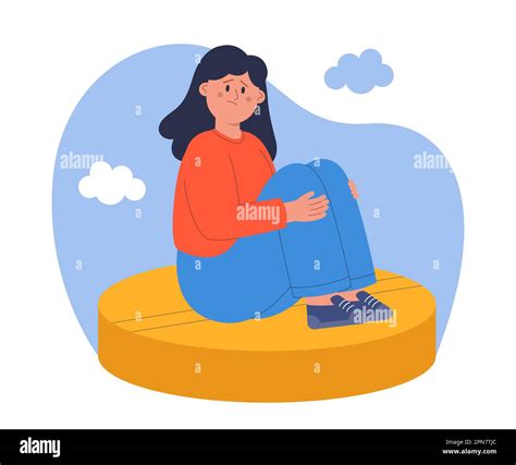 Sad Cartoon Girl Sitting - vrogue.co