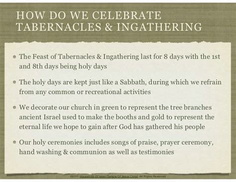 Feast of Tabernacles & Ingathering