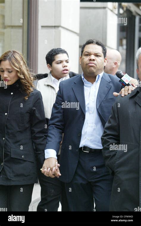 Luis Falcon, Celia Cruz's adopted son, arriving to the Pedro Knight's wake at Frank E. Campbell ...