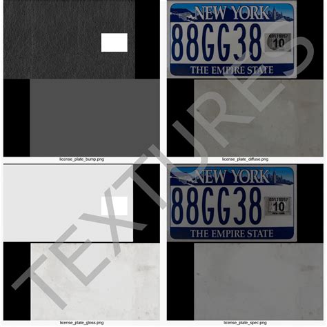 3d new york state license plate model