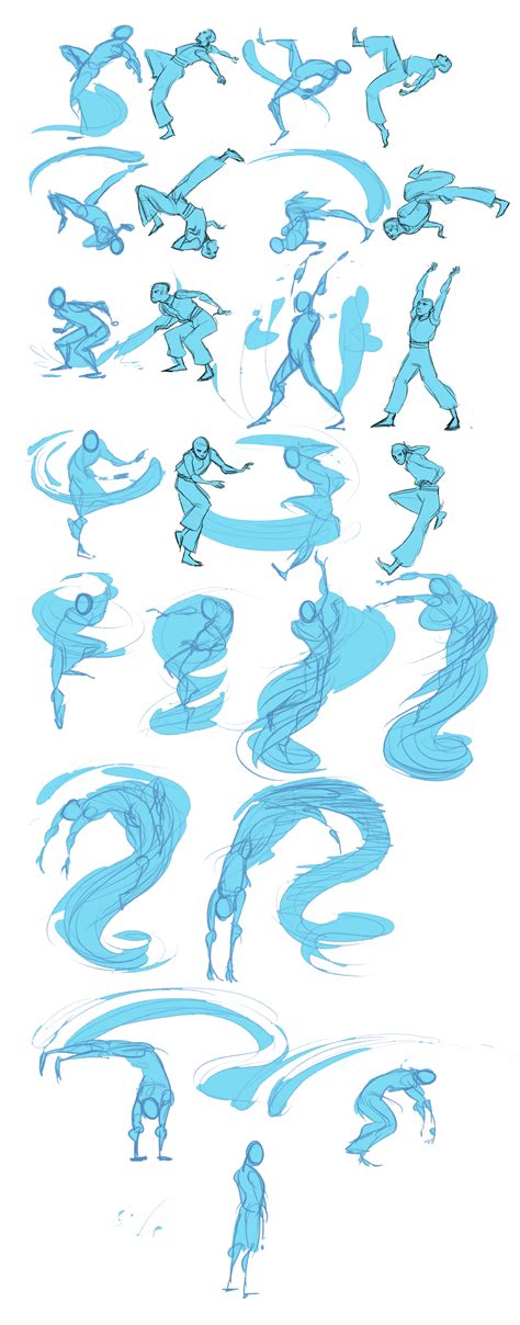 Li's original water bending form | Drawing poses, Art reference poses ...