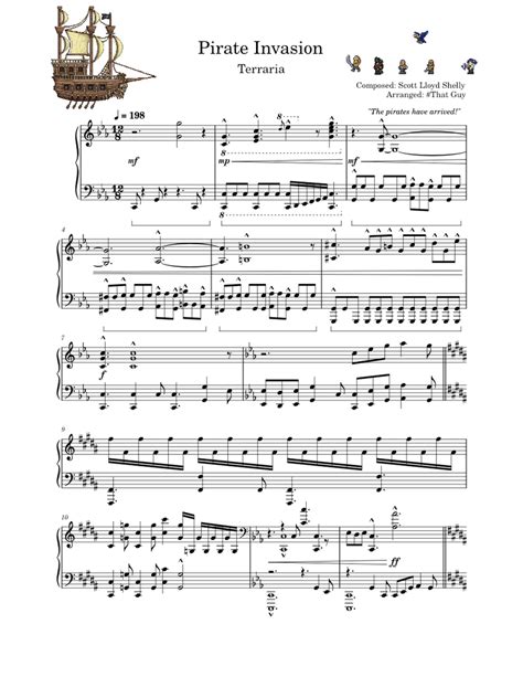 Terraria - Pirate Invasion Sheet music for Piano (Solo) | Musescore.com