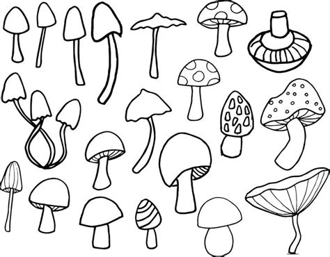 Mushrooms - color and outline | Easy tattoos to draw, Mushroom drawing, Stick poke tattoo