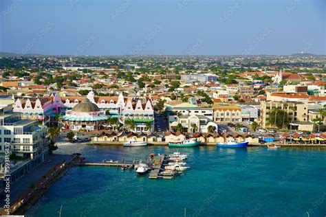 The Waterfront harbour of Oranjestad Aruba Stock Photo | Adobe Stock