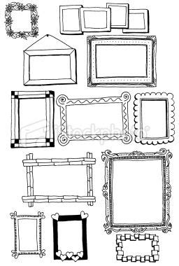 Hand drawn doodles of a variety of picture frames | Doodle frames, How ...