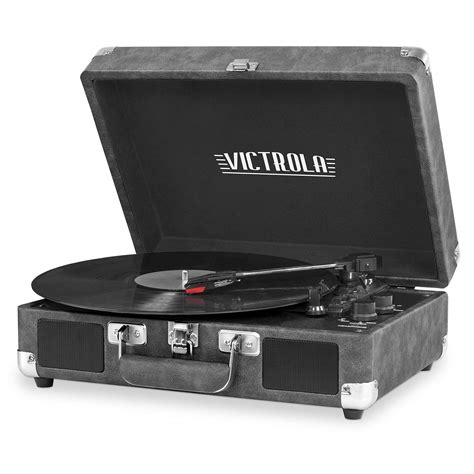 Victrola Vintage 3-Speed Bluetooth Suitcase Turntable with Speakers, Gray | eBay