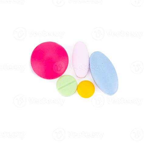 pill. tablet. various colors isolated on white background 9986989 Stock ...