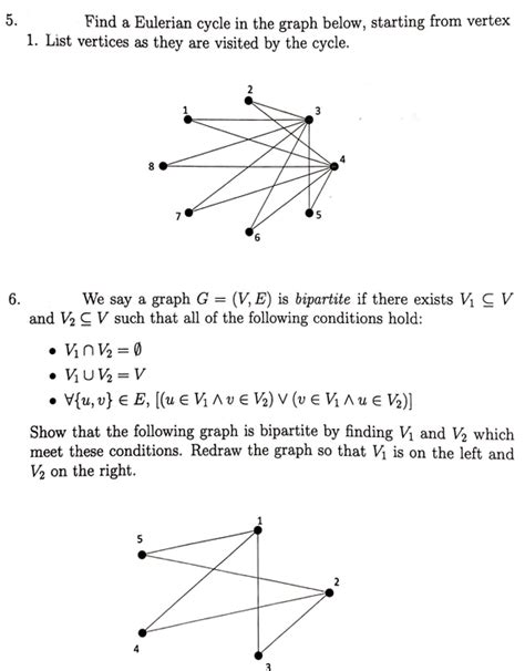 Solved 5. Find a Eulerian cycle in the graph below, starting | Chegg.com