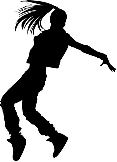 Silhouette Girl Dancer Wall Sticker - TenStickers Dance Silhouette ...