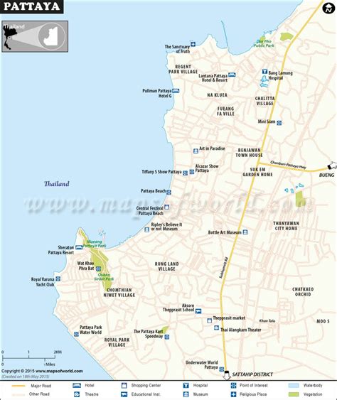 Pattaya Map, City Map of Pattaya, Thailand