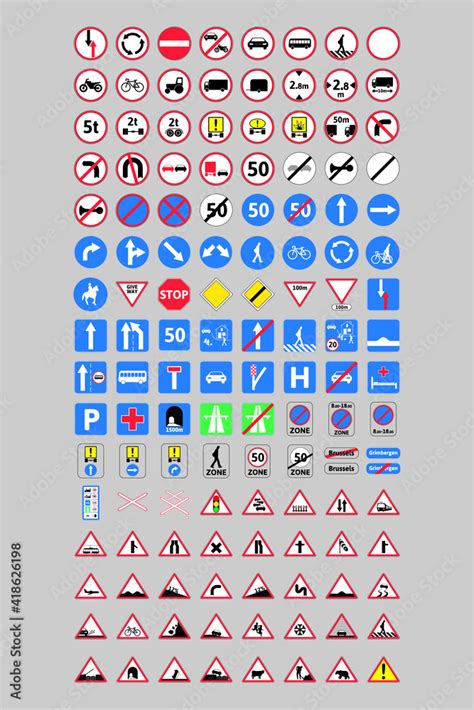 European Union Road Sign Full Set. Road signs used in European Union ...