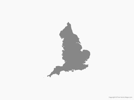 Printable Vector Map of England - Single Color | Free Vector Maps