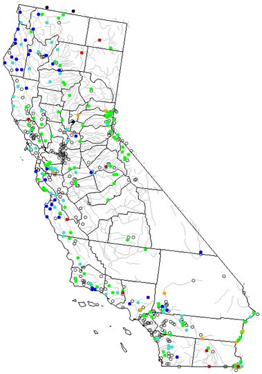 Map of California Lakes, Streams and Rivers