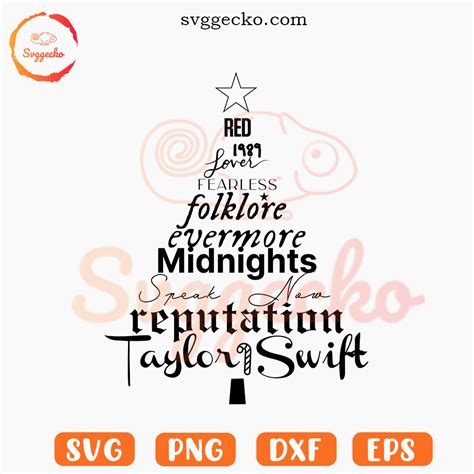 Taylor Swift Album Christmas Tree SVG, Swiftmas SVG, Taylor Version ...