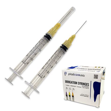 25G Irrigation Syringe + Needle Combo (Luer Lock Design) - PlastCare USA