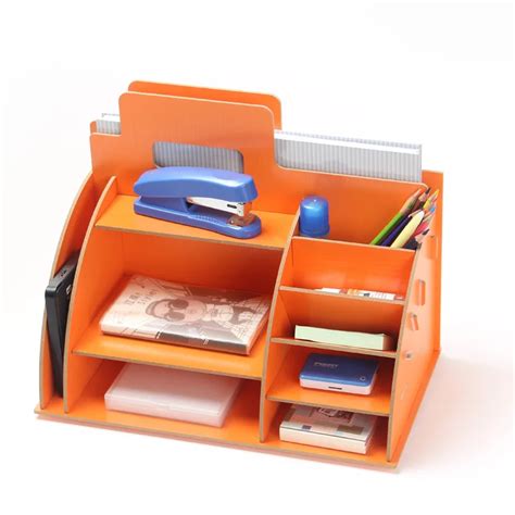DIY Modern Wooden Storage Box Desk Organizer For Cosmetics,Desktop Storage Shelf Cabinet Wood ...