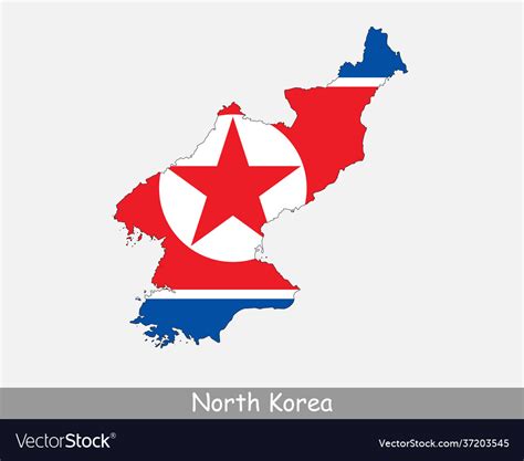 North korea map flag Royalty Free Vector Image