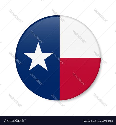 Texas flag circle button icon us state round Vector Image