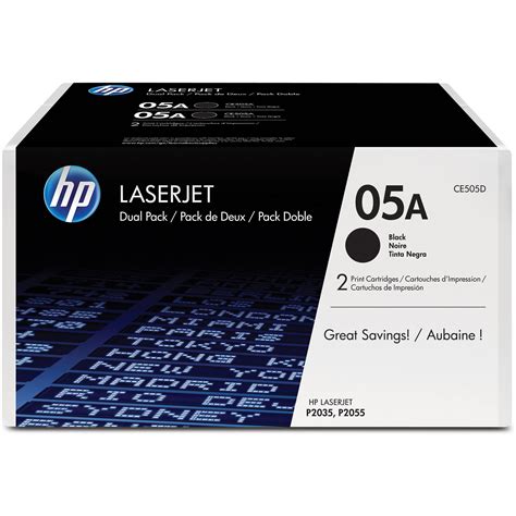 HP 05A LaserJet Black Toner Cartridge Dual Pack CE505D B&H Photo