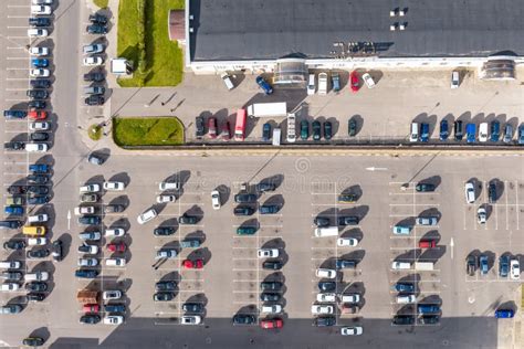 Aerial View on Large Open Air Parking Lot for Cars for Residents of Area Stock Image - Image of ...