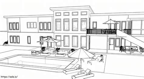 Modern Mansion coloring page