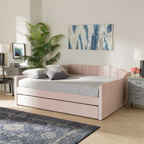 Baxton Studio Lennon Modern and Contemporary Pink Velvet Fabric ...