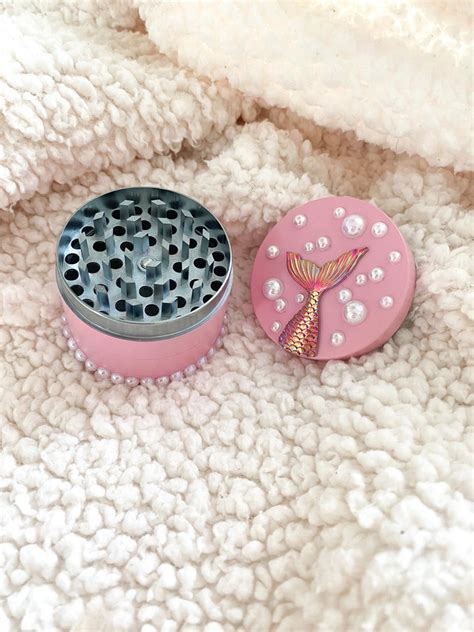 Pink Mermaid Pearl 55 MM Herb Grinder Weed Custom Grinder 4 - Etsy