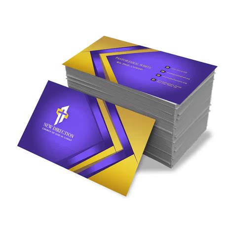 Purple and Gold Church Business Card Template | Vizons Design