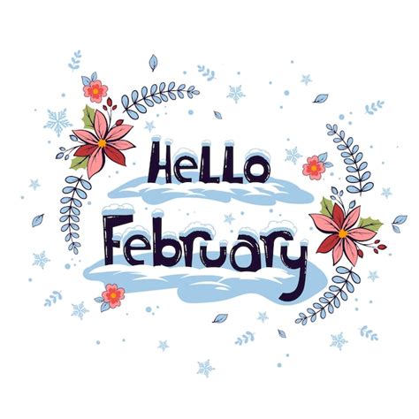 Free Vector | Flat hello february lettering