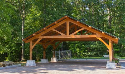 Wooden Carport Structures | Classic King Post Carport | Dreaming Creek | Authentic Architectural ...