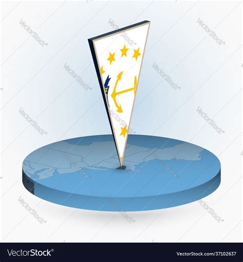 Rhode island map in round isometric style Vector Image