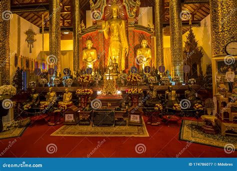 Thai Temple Interior Gold Statues Editorial Photography - Image of history, sculpture: 174786077