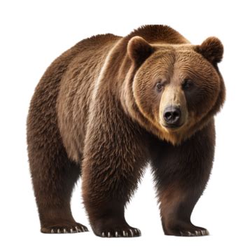 Brown Bear Wild Animal Transparent On White Background, Brown Bear ...