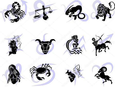 Twelve Horoscope Zodiac Star signs — Stock Vector © Krisdog #6576117