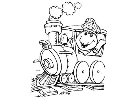 Barney Coloring Pages Drive A Train - Free Printable Coloring Pages