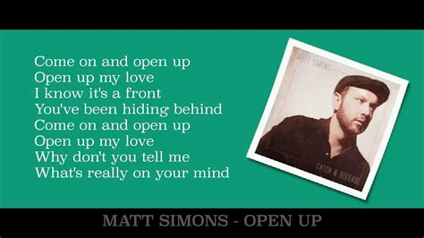 MATT SIMONS - OPEN UP (FGL Official Lyrics) - YouTube