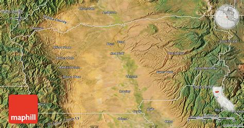 Satellite Map of Tehama County