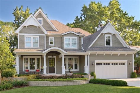 Benjamin Moore Gray Owl for a Traditional Exterior with a Roof Details and… | House paint ...