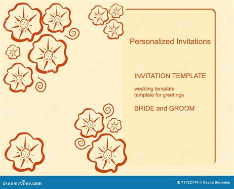 Template Invitations on a Beige Background Stock Vector - Illustration of frame, element: 71722179