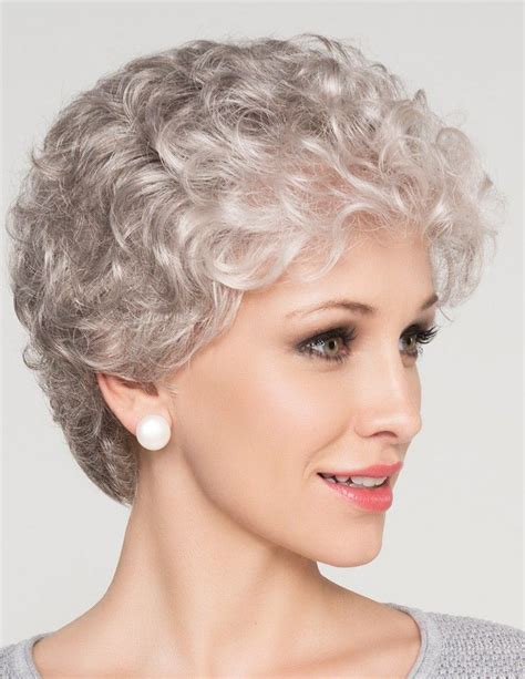 Natural Short Curly Grey Hair Wig For Older Women - Rewigs.com