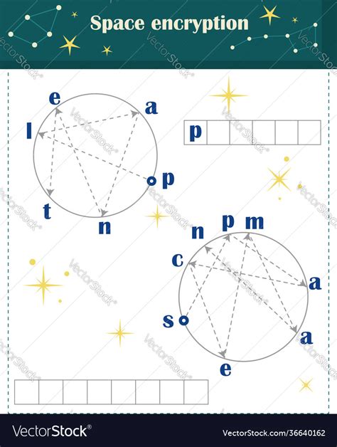 Logic game for children space encryption Vector Image