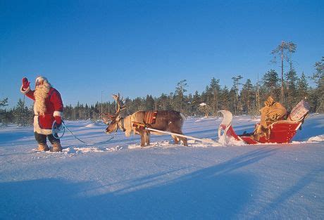 Santa Claus His Reindeers Lapland 1995 Editorial Stock Photo - Stock ...