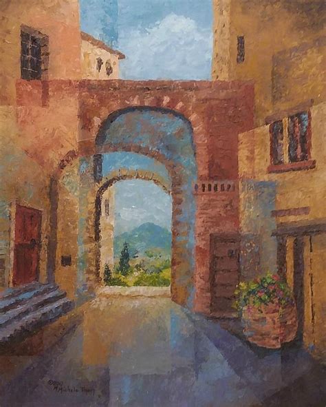 Tuscan Village Street Painting by Michele Thorp - Fine Art America