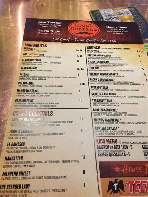 Menu at Local Cantina Grove City pub & bar, Grove City