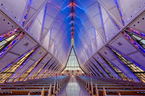 Interior Of Cadet Chapel At The Us Air Force Academy Stock Photo - Download Image Now - iStock