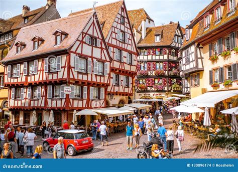 Colmar, France Is Known As City In Blossom. Detail Of Water Channel With A Bridge In The ...