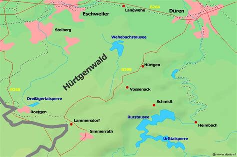 Battle of Hürtgen Forest-Karte (map) Hürtgenwald Battalion, Infantry ...