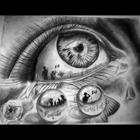 #ElementEdenArtSearch "Tears of Remembrance" Charcoal and graphite pencils Remembrance Day ...
