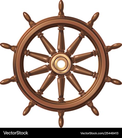 Boat handwheel ship wheel helm Royalty Free Vector Image