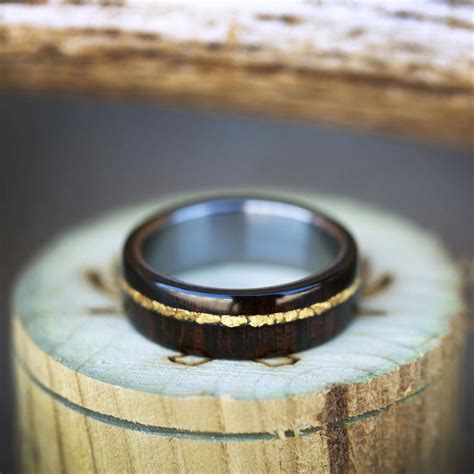 African Wood & Gold Nugget Ring by Staghead Designs. #uniqueweddingrings | Mens wood wedding ...